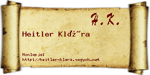 Heitler Klára névjegykártya