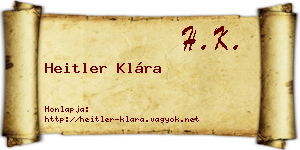 Heitler Klára névjegykártya