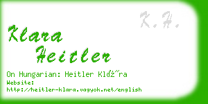 klara heitler business card